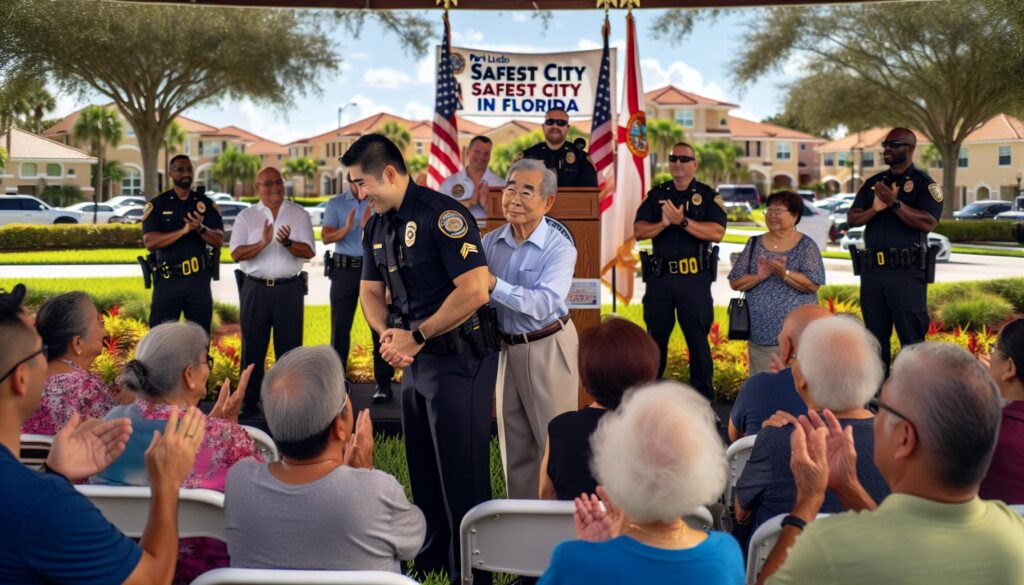 A scenic view of Port St Lucie, Florida, ranked as the safest city in the state.
