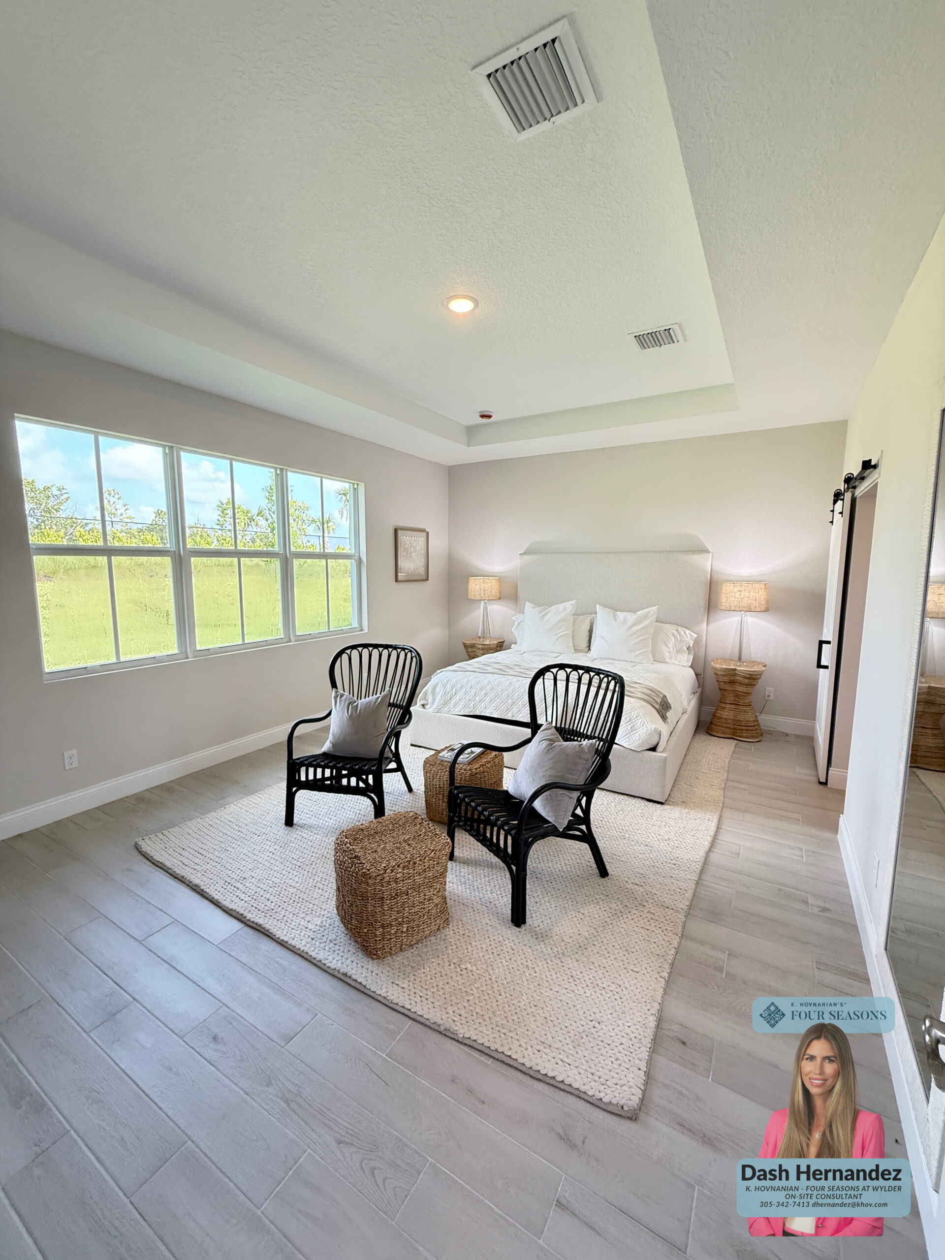 Bogart Primary Bedroom | Four Seasons at Wylder K. Hovnanian Bogart Model Primary Bedroom at Four Seasons at Wylder - Spacious master suite with triple windows and tray ceiling, Port St. Lucie, FL