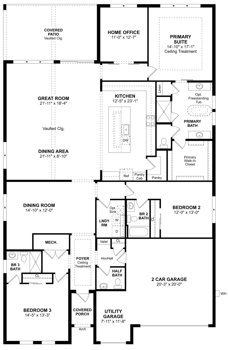 Franklin Model Floor Plan | K. Hovnanian Four Seasons at Wylder Port St. Lucie Franklin Model Floor Plan by K. Hovnanian at Four Seasons at Wylder – 3 bedrooms, 3.5 baths, 2-car garage, Port St. Lucie, FL