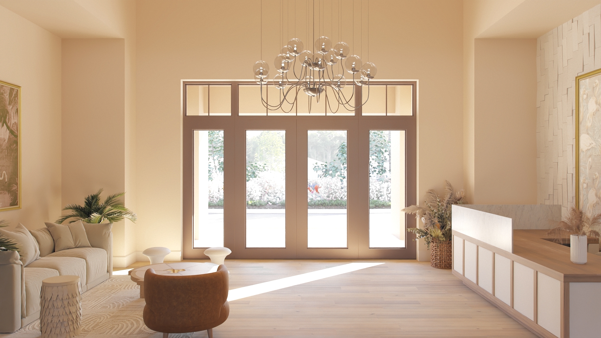 Completed model home interior showing quality construction and finishes