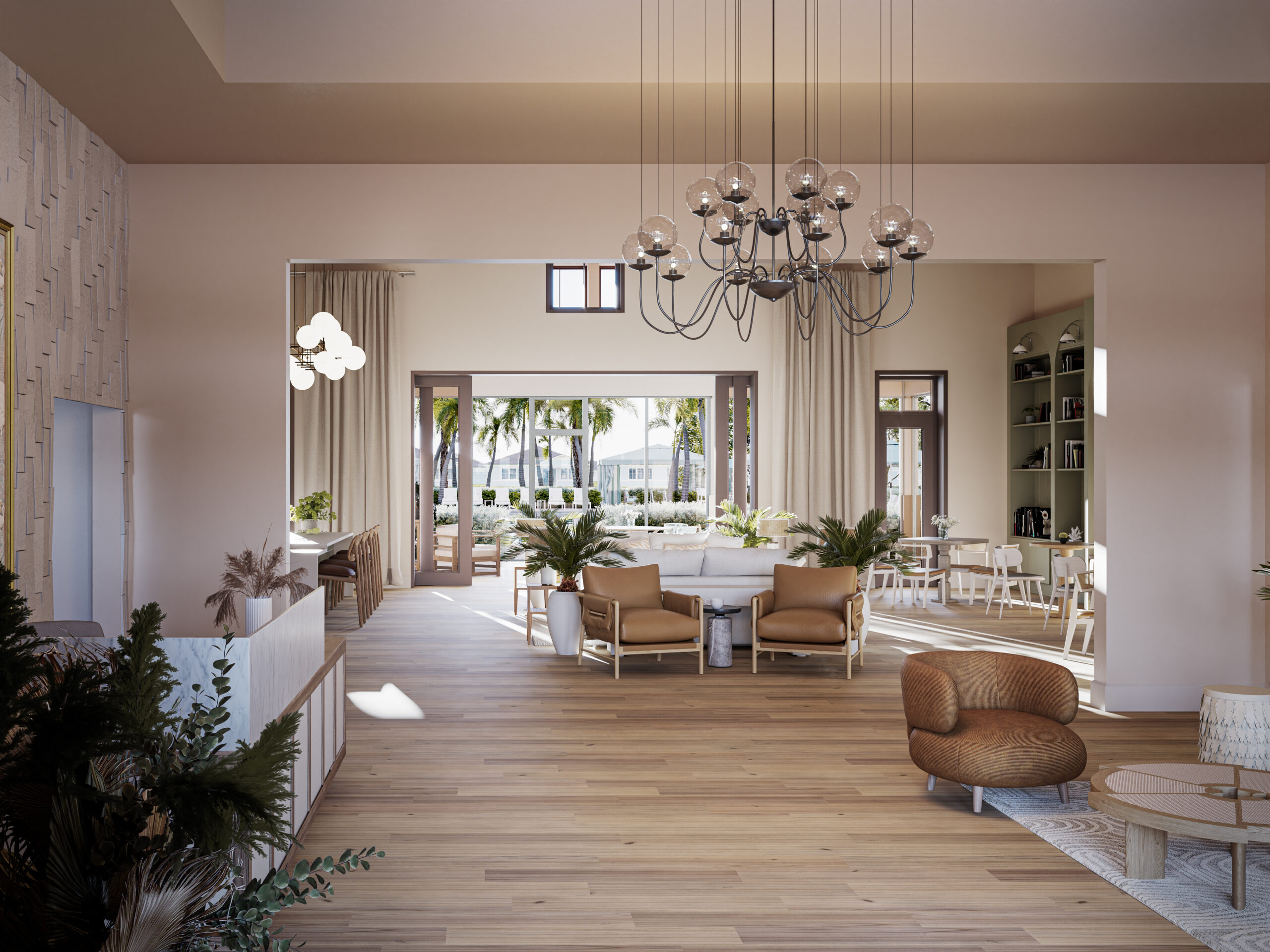Modern kitchen at the Audubon Club showcasing contemporary finishes