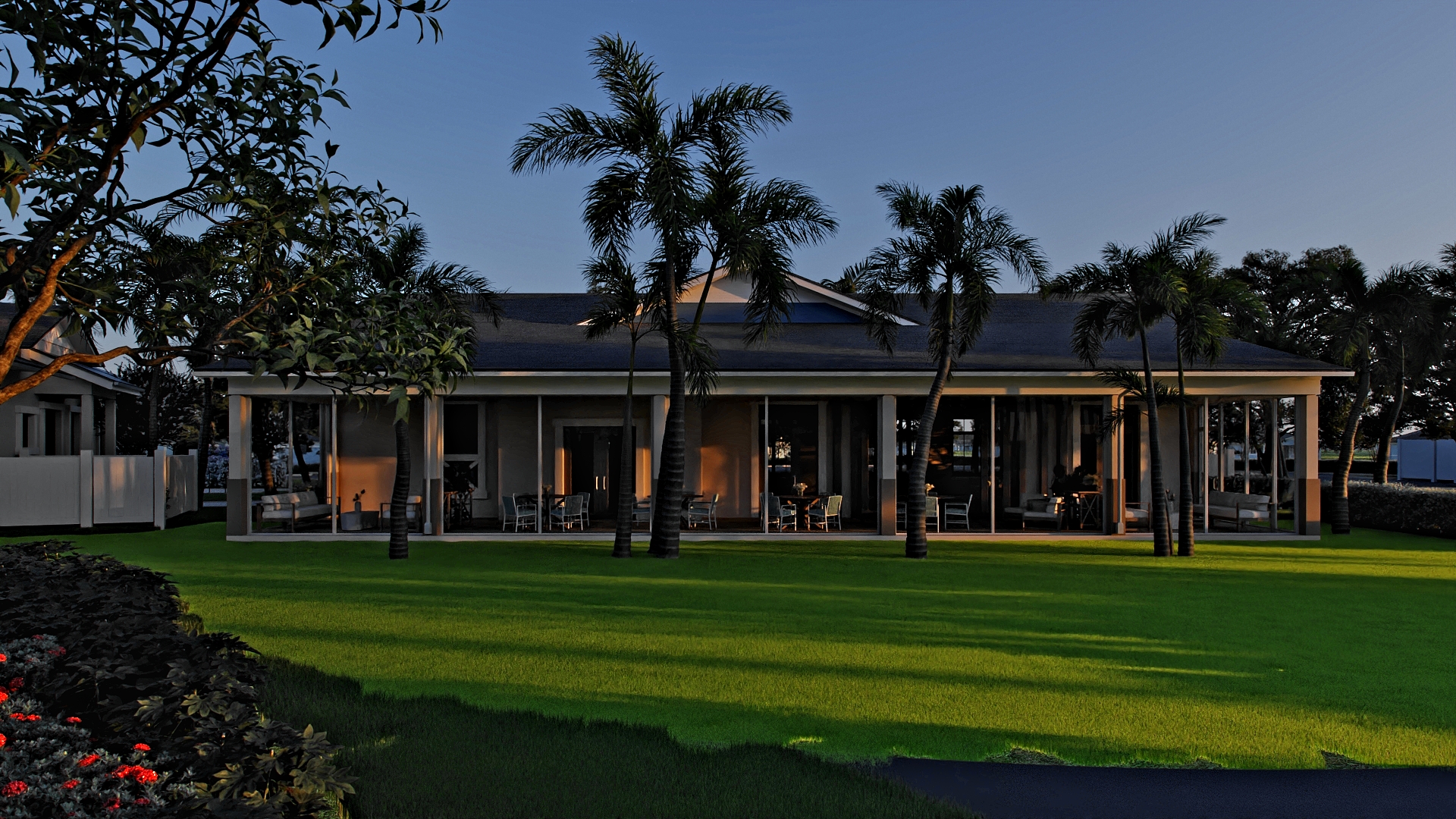 New home exterior with palm trees showing the Florida lifestyle setting