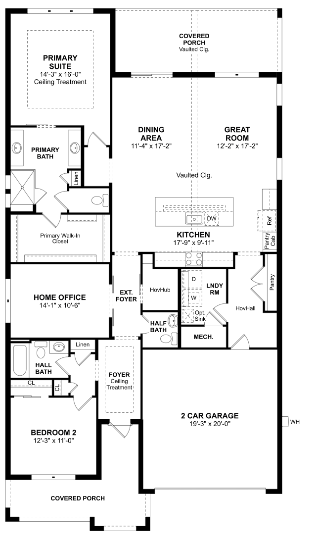 Stanwyck Model Floor Plan | K. Hovnanian Four Seasons at Wylder Port St. Lucie Stanwyck Model Floor Plan – K. Hovnanian Four Seasons at Wylder, 2 bedrooms, 2.5 baths, 3-car garage, Port St. Lucie FL