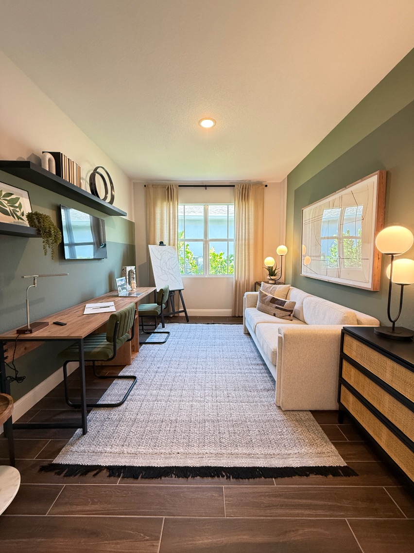 Astaire Living Room Layout | Four Seasons at Wylder Floor Plan Astaire Model Living Room Layout - Open concept great room with vaulted ceilings at Four Seasons at Wylder, Port St. Lucie