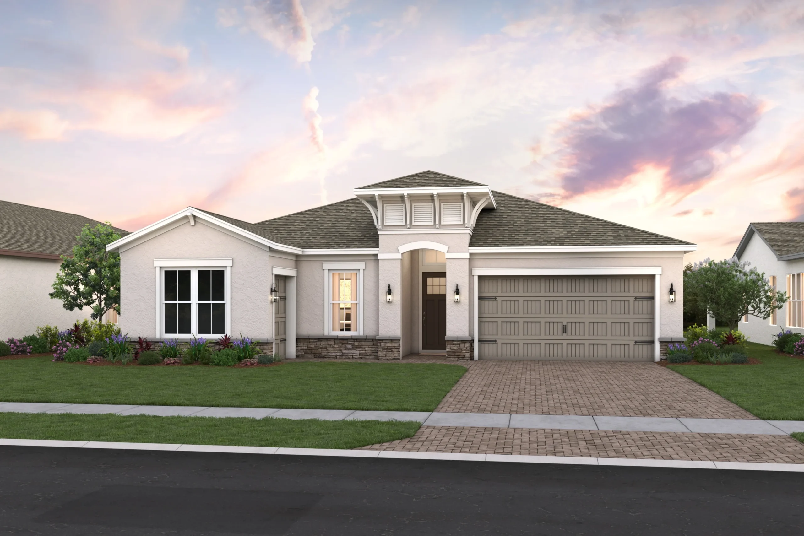 Bell Model Rear Elevation - Four Seasons at Wylder by K. Hovnanian
