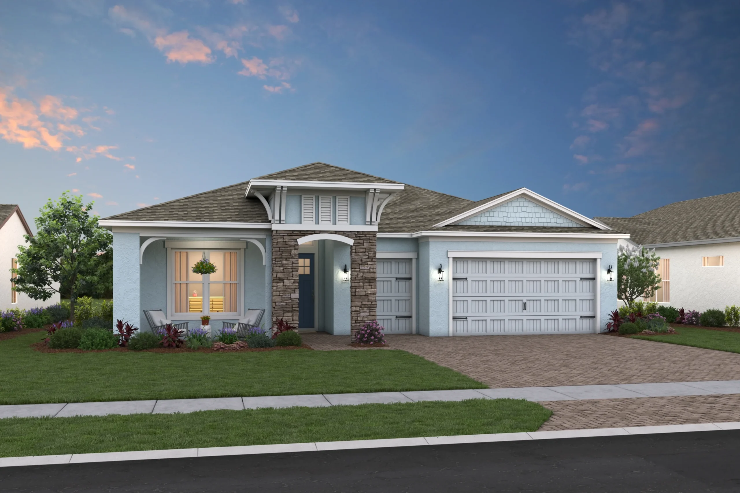 Morse Model Front Elevation - Four Seasons at Wylder by K. Hovnanian