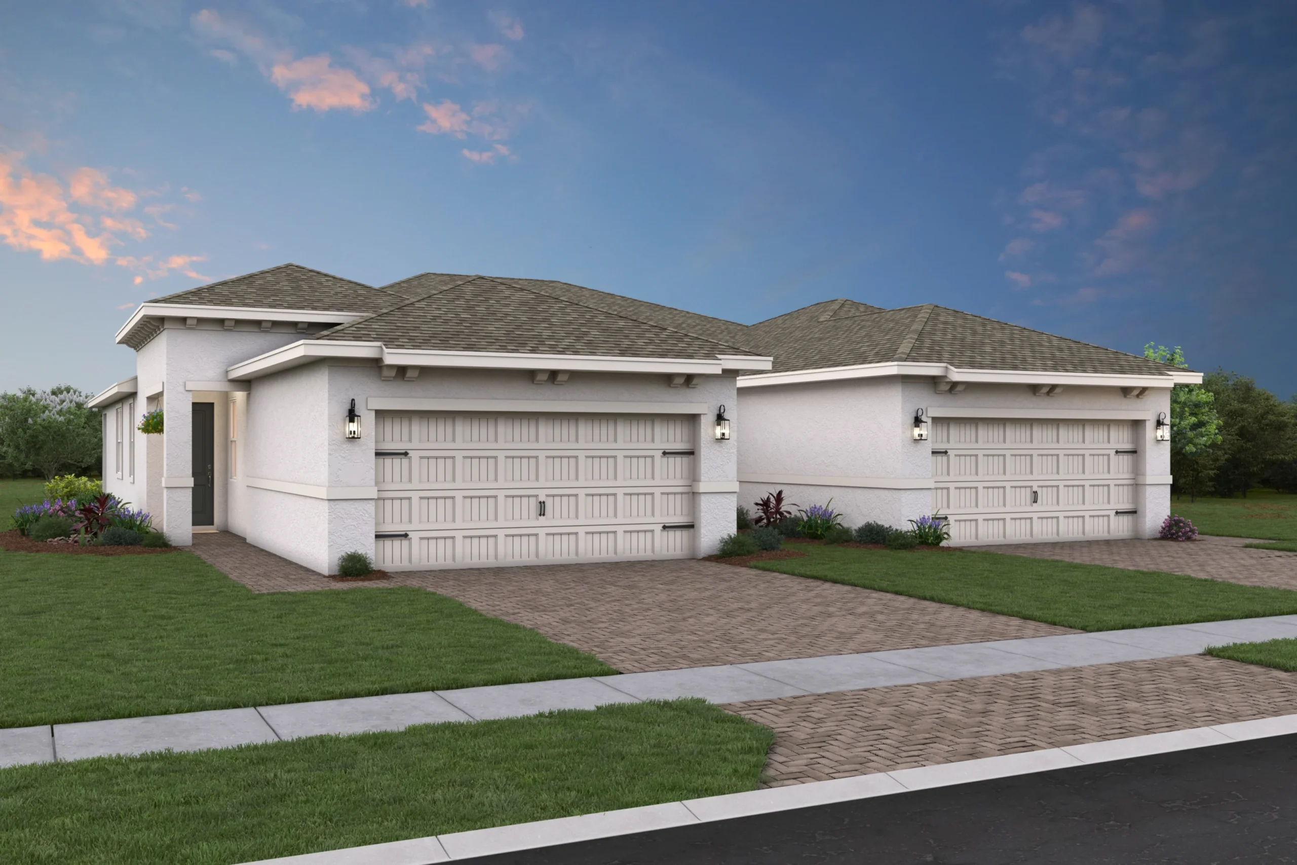 Spring Lake IV Villa Side Elevation Design - K. Hovnanian Four Seasons at Wylder Port St. Lucie 55+ Community