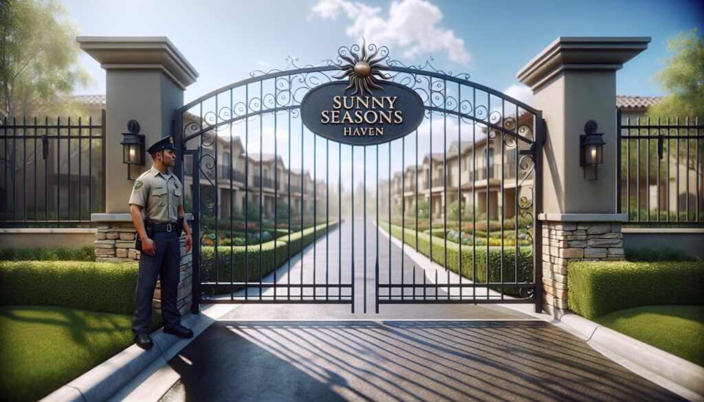 A secure gated entry at Four Seasons at Wylder