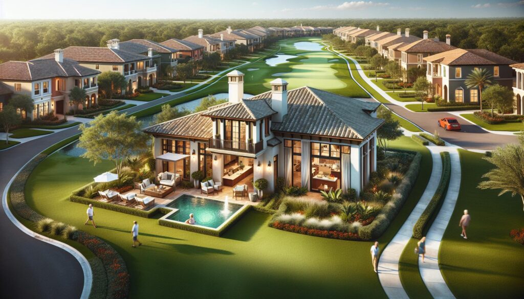 Aerial view of homes at Four Seasons Wylder in Port St. Lucie.