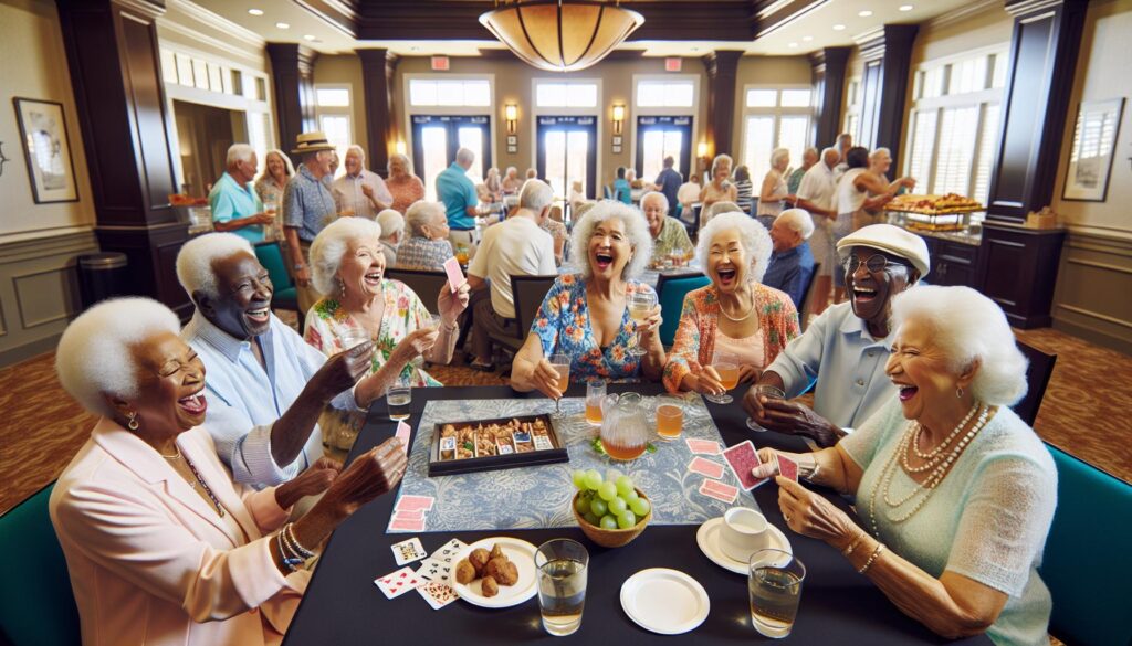Residents participating in a social club event at Four Seasons.